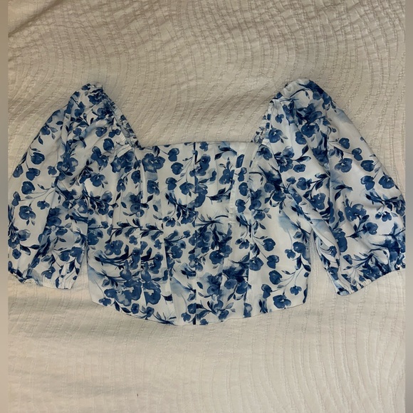 Abercrombie puff sleeve crop top M - Picture 3 of 9